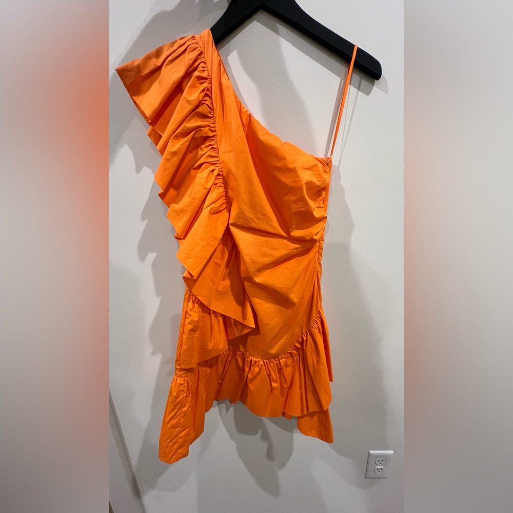 Orange one shoulder dress size small